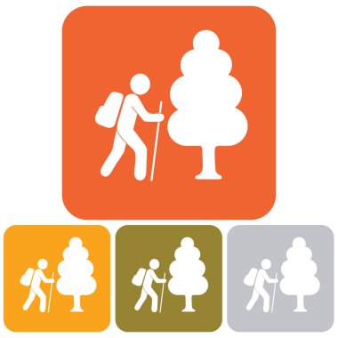 Simge illüstrasyon izole vektör işareti işaret hiking