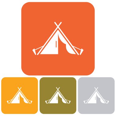 Stilize simge Turizm çadır. Vektör illustratio