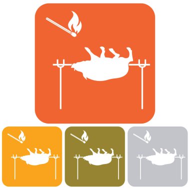 Izgara domuz simgesi. Vektör illustratio