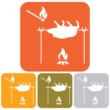 Izgara domuz simgesi. Vektör illustratio