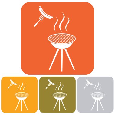 Mangal sucuk simgesi. Vektör çizim