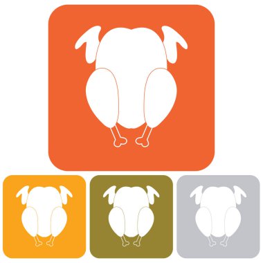 Izgara tavuk simgesi. Vektör illustratio