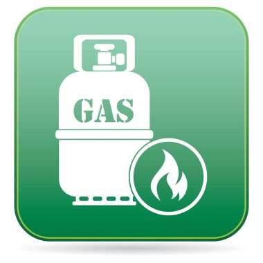 Kamp ocağı gaz şişesi simge vektör ile. Vektör çizim