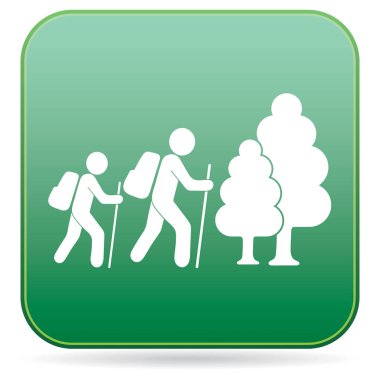 Simge illüstrasyon izole vektör işareti işaret hiking