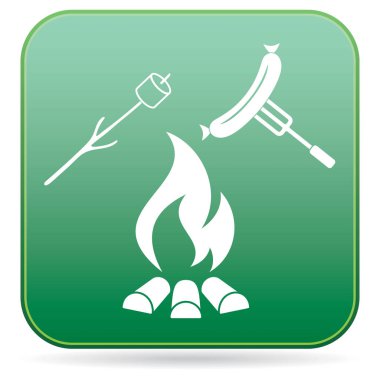 Izgara sosis ve zephyr simgesi. Vektör illustratio