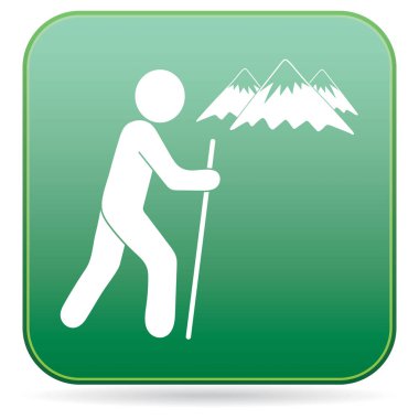 Simge illüstrasyon izole vektör işareti işaret hiking