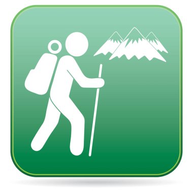 Simge illüstrasyon izole vektör işareti işaret hiking