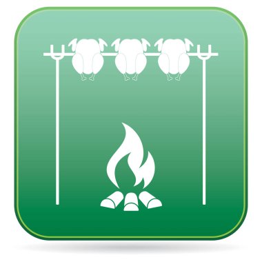 Izgara tavuk simgesi. Vektör illustratio