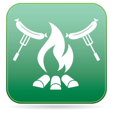 Izgara sosis simgesi. Vektör illustratio