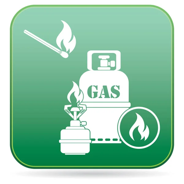 Camping Stove Gas Bottle Icon Vector Vector Illustration — Stock Vector
