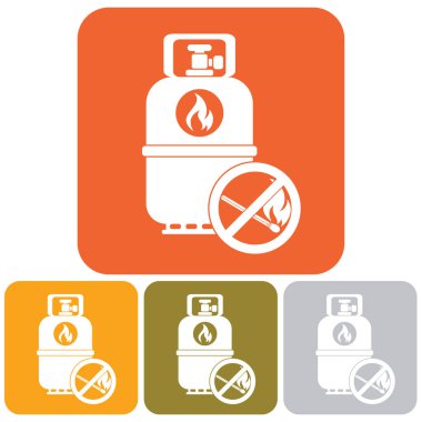 Kamp gaz şişesi simgesi. Düz simgesi izole. Vektör illustratio