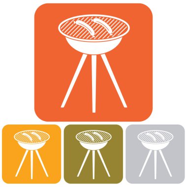 Mangal sucuk simgesi. Vektör çizim