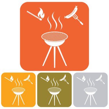 Mangal sucuk simgesi. Vektör çizim