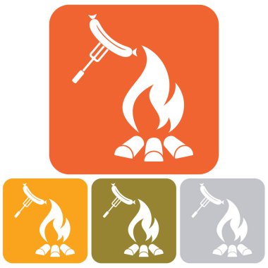 Mangal sucuk simgesi. Vektör çizim