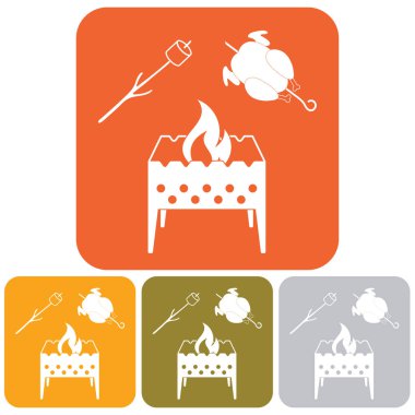 Mangal, Zephyr'i ve tavuk simgesi. Vektör illustratio