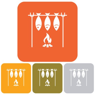 Izgara balık simgesi. Vektör illustratio