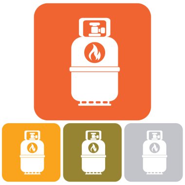 Kamp gaz şişesi simgesi. Düz simgesi izole. Vektör illustratio