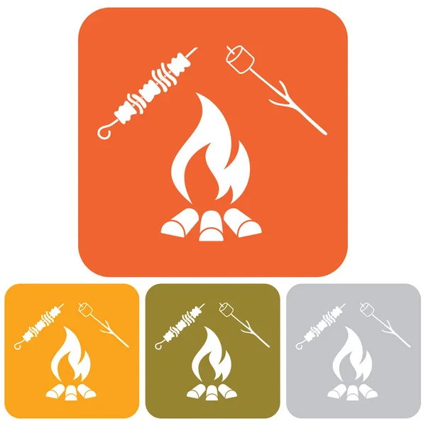 Mangal, Zephyr'i ve Kebap simgesi. Vektör illustratio