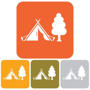 Stilize simge Turizm çadır. Vektör illustratio