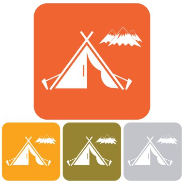 Stilize simge Turizm çadır. Vektör illustratio