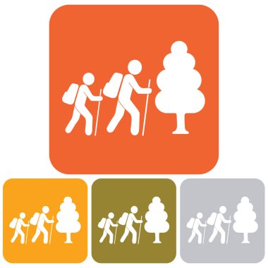 Simge illüstrasyon izole vektör işareti işaret hiking