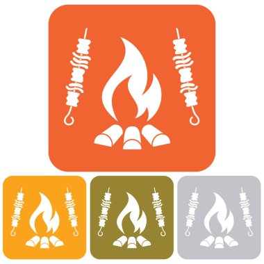 Izgara Kebap simgesi. Vektör illustratio