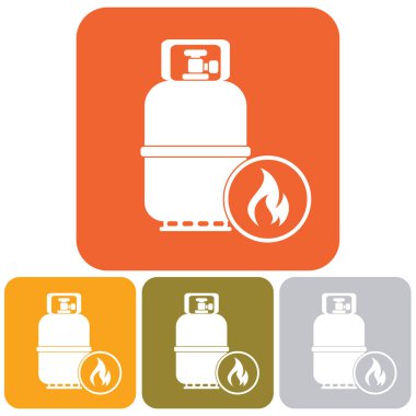 Kamp gaz şişesi simgesi. Düz simgesi izole. Vektör illustratio