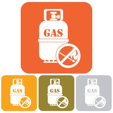 Kamp gaz şişesi simgesi. Düz simgesi izole. Vektör illustratio