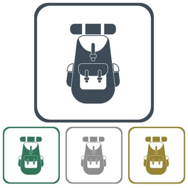 Sırt çantası simgesini illüstrasyon izole vektör işaret imzalamak