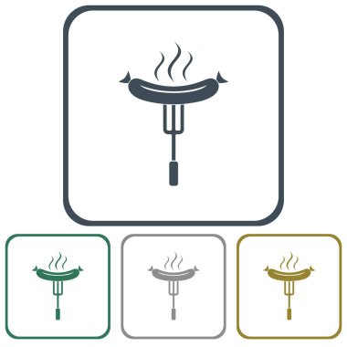 Mangal sucuk simgesi. Vektör çizim