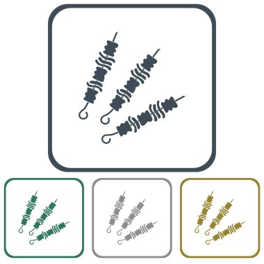Izgara Kebap simgesi. Vektör illustratio