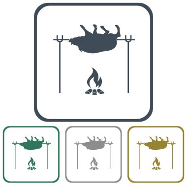 Izgara domuz simgesi. Vektör illustratio