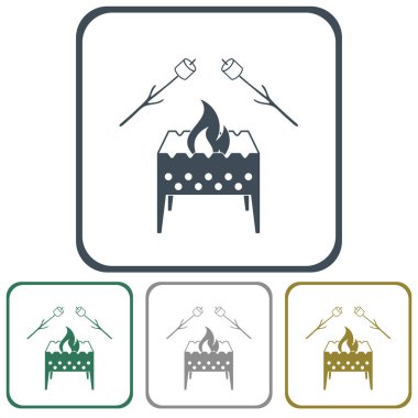 Mangal ve zephyr simgesi. Vektör illustratio