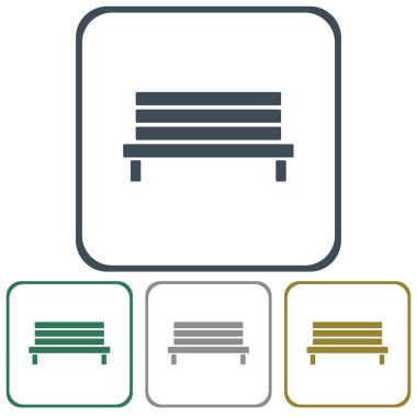 Park açık ahşap Bank vektör simge glyp