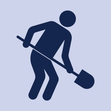 Kazıcı küreği simgesi olan. Vektör çizim