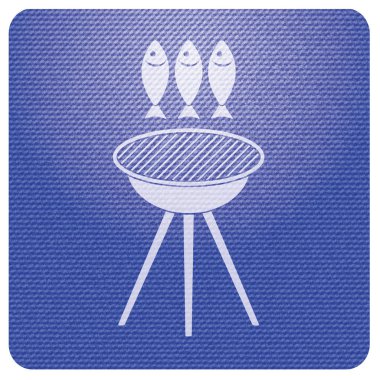 Izgara balık simgesi. Vektör illustratio