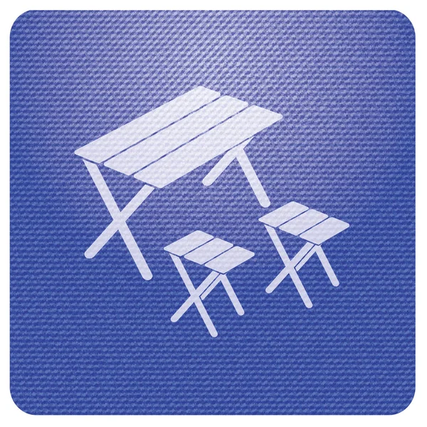 Camping Table Stool Icon Vector Illustratio — Stock Vector