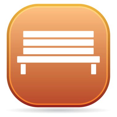 Park açık ahşap Bank vektör simge glyp