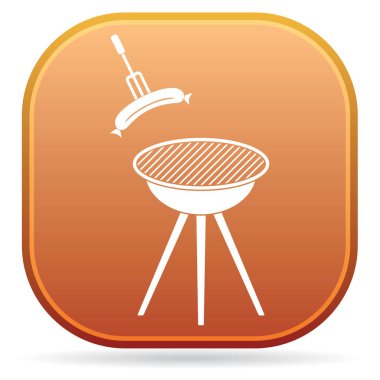 Mangal sucuk simgesi. Vektör çizim