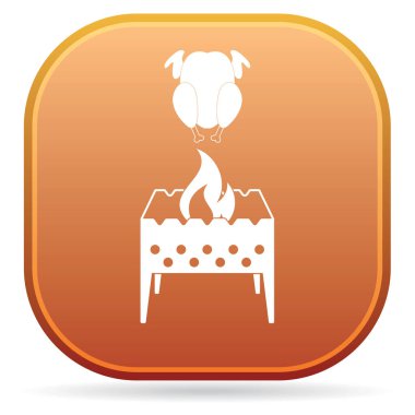 Mangal şiş ve tavuk simgesi. Vektör illustratio