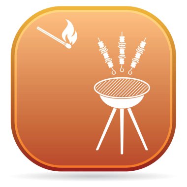 Izgara Kebap simgesi. Vektör illustratio