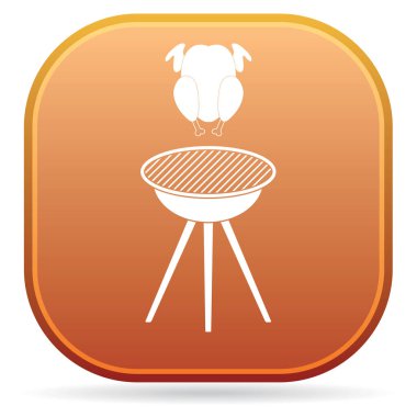 Izgara tavuk simgesi. Vektör illustratio