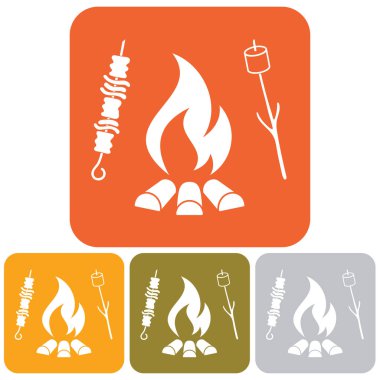 Izgara zephyr ve Kebap simgesi. Vektör illustratio