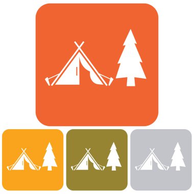 Stilize simge Turizm çadır. Vektör illustratio