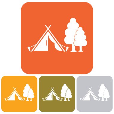 Stilize simge Turizm çadır. Vektör illustratio