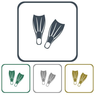 Dalış paletleri simgesi. Vektör illustratio