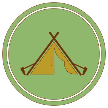 Stilize simge Turizm çadır. Vektör illustratio