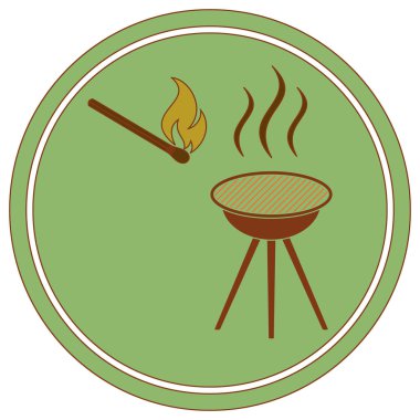 Barbekü simgesi. Düz vektör illustratio