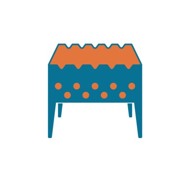 Kamp mangal simgesi. Vektör illustratio