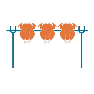 Izgara tavuk simgesi. Vektör illustratio